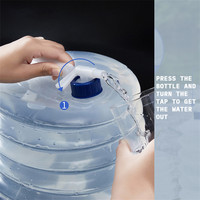 Bouilloire de camping personnalisée 5L 10L 15L sans BPA seau d'eau extérieur pliable et pliable traitement de rétrécissement par gravure de logo