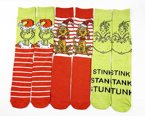 <span class=keywords><strong>Calcetines</strong></span> Navideños Creativos de Dibujos Animados del <span class=keywords><strong>Grinch</strong></span>, <span class=keywords><strong>Calcetines</strong></span> Tejidos para Hombre y Mujer, <span class=keywords><strong>Calcetines</strong></span> Modernos Personalizados para Parejas - Product Image 3
