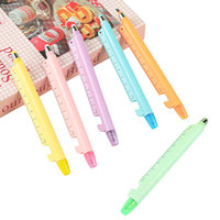 Stylo multifonction BECOL promotionnel 5 en 1, stylo à bille coloré en plastique ABS avec règle, stylet, support de téléphone et marqueurs