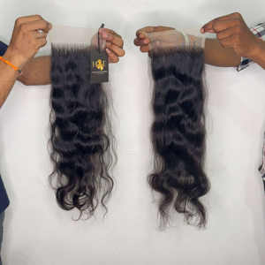 Pelucas con cierre de encaje 5x5 6x6 HD, cabello humano 4x4 5x5, cabello ondulado corporal, cabello humano de templo crudo para mujeres negras África - Product Image 2