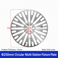 Planche de montage multi-stations ronde durable avec pince pneumatique, adaptateur de quincaillerie, composant d'assemblage industriel en alliage d'aluminium
