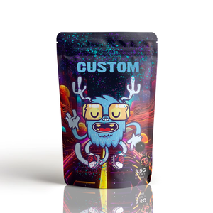 Custom Halloween Packaging <b>Bag</b> Ghost Pattern Laminated Aluminum Foil Smell Proof 3.5g Black Mylar <b>Bag</b> for Edible Candy Cookie - Product Image 1