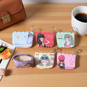 Portamonete in latta 10,5x9 cm con grazioso design da ragazza, portachiavi per donne e ragazze - Product Image 3