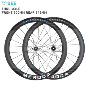 Paire de <span class=keywords><strong>roues</strong></span> de vélo de route en fibre de carbone SeeMore 700C 50 jantes en carbone de frein à disque ouvertes à profil haut avec moyeux de lame <span class=keywords><strong>roues</strong></span> de vélo colorées - Product Image 3