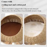 Arbre à chat moderne en bois massif avec lit pour chat et capsule spatiale, poteau en sisal, structure d'escalade pour chat de taille moyenne, mobilier pour animaux de compagnie