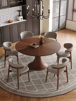 Amerikanischer Stil Massivholz-Esstisch Vintage Nordisch Retro Drehbarer Säulenfuß Wohnmöbel für Kleine Wohnungen 4-Sitzer