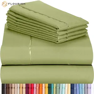 Flourish OEM/ODM Customizable Wholesale Queen King Thread Count Cotton Pure Sabanas Bed Sheets Bedding Sets