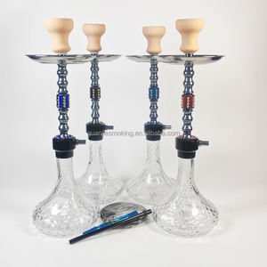 （在庫あり）50-58cm 高品質プレミアムアルミニウム フーカ シーシャ アロイバー 水パイプセット ガラス製 - Product Image 5