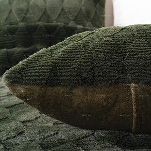 Đau thông màu xanh lá cây Jacquard thỏ Chevron chần chần nổi sang trọng Fluffy coverlet Quilt Vua bộ đồ giường Khăn trải giường sang trọng - Product Image 5