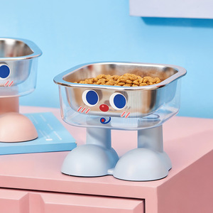 ชามอาหารสัตว์เลี้ยงสแตนเลสพร้อมขาตั้งกันลื่น ป้องกันการหก สำหรับแมวและสุนัข ใส่อาหารและน้ำ - Product Image 2