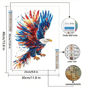 Peinture Diamant 5D Personnalisée sur Mesure Thème Patriotique, Peinte à la Main, en Résine Écologique, Motif <span class=keywords><strong>Aigle</strong></span> Chauve Coloré, Vente en Gros - Product Image 3