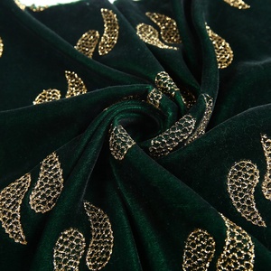 Vert feuille velours <span class=keywords><strong>abaya</strong></span> tissu prix par mètre pour le bangladesh - Product Image 3