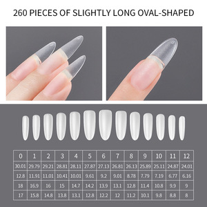 Kit de Manucure Professionnel en Gros : 260 Faux Ongles en PMMA à Couverture Complète, Formes Amande Courte et Cercueil, à Presser, pour Salon de Manucure - Product Image 6