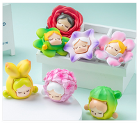 Mignonne Mini Fée Fille Résine Miniature Fleur Figurine Dessin Animé Rose Fleur de Cerisier Sauvage Bluebell Hortensia Succulent Art Sculpture