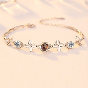 Wholesale Four Leaf Grass <strong>Bracelet</strong> 100 Words Language I love You <strong>Projection</strong> <strong>Bracelet</strong> Girl <strong>Bracelet</strong> - Product Image 1