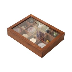 <b>Vintage</b> Wooden Jewelry Storage <b>Box</b> 12 Compartments Desktop Organizer Rectangle Cover Solid Color Cao County Heze - Product Image 2