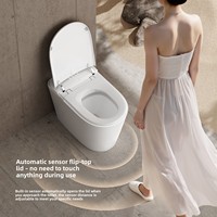 903 Toilette intelligente à siège chauffant, à poser au sol, avec chasse d'eau par siphon, cuvette ronde incluse, 4,5 L