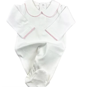 Vestito monogramma bambino Peter Pan colletto neonato neonato vestiti Footie bambino che torna a casa vestito - Product Image 1