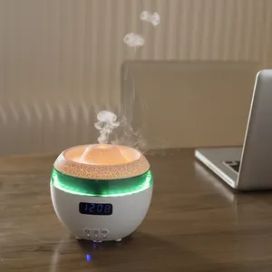 Difusor de Aroma para el hogar con Control remoto multifuncional con reloj Humidificador de aire dinámico Lámpara de estado de ánimo de llama RGB Difusor de aceite esencial