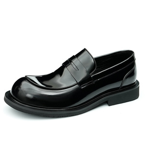High-quality large-brimmed leather business formal shoes, genuine cowhide leather, comfortable slip-on design, glossy surface - Product Image 1