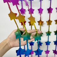 Rideau à franges en feuille d'aluminium avec étoiles, toile de fond métallique pour anniversaire, mariage, fête, décoration de photomaton, certifié BSCI