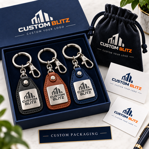 Porte-clés en cuir et métal personnalisés, porte-clés avec logo d'entreprise, cadeau d'entreprise personnalisé, porte-clés promotionnel, fabricant OEM - Product Image 3