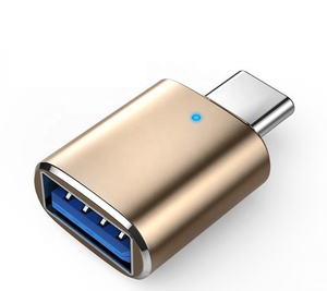 Bộ Chuyển Đổi OTG <span class=keywords><strong>USB</strong></span> C Sang <span class=keywords><strong>USB</strong></span> 3.0 Bằng Nhôm Màu Đen Có Đèn LED Cho Thiết Bị Type-C - Product Image 2
