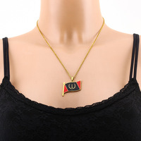 Collier ras du cou tendance en acier inoxydable avec pendentif drapeau national et carte du pays, bijoux drapeau national flottant pour hommes et femmes, cadeau