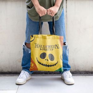 DLBZ Eco-friendly Reusable High Quality Scary Face Halloween Style Customized Rope Canvas <b>Tote</b> <b>Bag</b> for Travel - Product Image 5