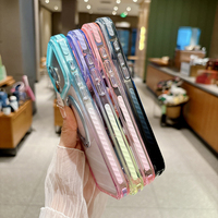 Coque arrière transparente à dégradé de couleurs fantaisie avec pare-chocs pour iPhone 18 Pro Max 17 Air 16 Plus, étui magnétique avec support rotatif