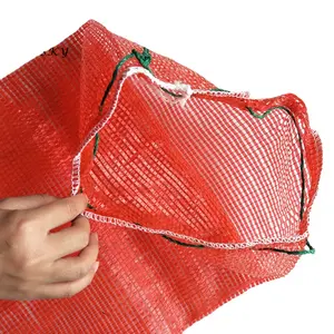 Polypropylene Grid Orange Poly Mesh Net Bags Plastic Mesh Onion Bags Wholesale