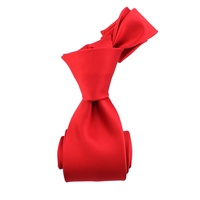 Cravate personnalisée de fournisseur chinois Polyester Jacquard tissé à la main impressionnant mariage couleur unie pastèque hommes costume cravate rouge