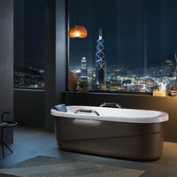 Prix d'usine Baignoire autoportante contemporaine en acrylique Grand massage de surface solide de luxe pour salle de bain intérieure Utilisation en appartement