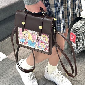 Custom Embossed Logo Pu Preppy Display Grid Window Anime Pin Display Block Ita <b>Backpack</b> School Uniform Transparent Itabag - Product Image 3