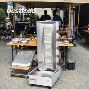 Machine à <span class=keywords><strong>Kebab</strong></span>/Doner/Shawarma à Gaz 5 Brûleurs Moderne de Haute Qualité, en Acier Inoxydable Durable, Alimentation Électrique, Vente Chaude - Product Image 4