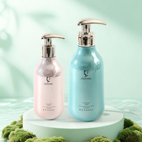 Bouteilles de 500 ml en PET ambré pour cosmétiques, avec pompe 33/410 gauche-droite, pour gel douche et sérum de soin