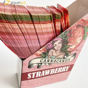 Custom Print Aluminum Foil Whole Leaf Tobacco Fronto Grabba Natural Leaf Cigar Wraps Mylar Bags Display Paper Box Set