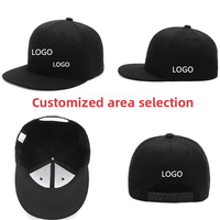 Gorra Snapback de Algodón de Dos Tonos con Visera Plana y Bordado de Figura Grande de 6 Paneles para Hip Hop Urbano, Fabricante Mayorista