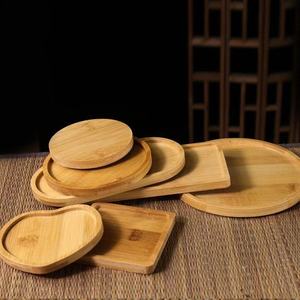 Plateau rond en <span class=keywords><strong>bambou</strong></span> pour table d'intérieur, isolation thermique, base en bois, plateau pour pot de fleurs, en stock - Product Image 2