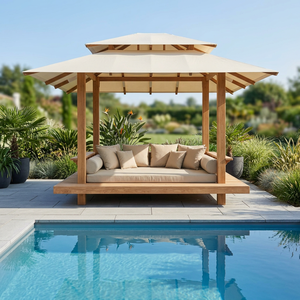 Pérgola de Madera para Exteriores, Toldo, Gazebo, Parasol, Toldo para Patio, Porche, Jardín, Muebles de Exterior, Diseño Contemporáneo - Product Image 3