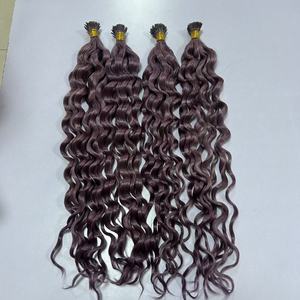 Wholesale Double Drawn I Tip Human Hair <strong>Extensions</strong> Curly <strong>Deep</strong> <strong>Wave</strong> Keratin Itip Remy Hair - Product Image 2