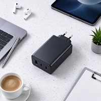 Adaptor Daya Profesional USB-A Dual Type C 3 Port 20W 5V 3A 9V 2.25A 12V 1.8A Colokan EU untuk Kamera dan Speaker Pengisi Daya Ponsel