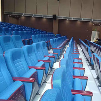 Chaise d'auditorium pliable en bois de style américain avec accoudoirs, siège multifonctionnel pour salle de conférence, amphithéâtre, cinéma