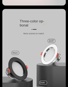 Downlights LED comerciales Aluminio Impermeable Tricolor Empotrable LED Downlight Sala de estar Hotel OEM/ODM - Product Image 2