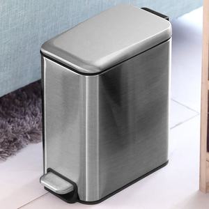 BX dikdörtgen gümüş 5L mutfak dolabı çelik çubuk <span class=keywords><strong>pedal</strong></span>ı, yumuşak kapanış mekanizması ev ve ofis kullanımı için - Product Image 3