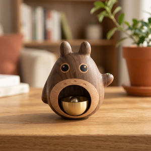 Totoro Engraved Wooden <b>Wind</b> <b>Chimes</b> Suction Door Bell Wall-Mounted Decoration Eco-Friendly DIY Crafts Home Gift Peg Doll Theme - Product Image 3
