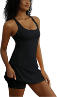 Robe de sport personnalisée pour adulte pour l'été Ensembles de jupes de tennis et de golf en polyester extensible Poches intégrées pour soutien-gorge Essentiels pour l'exercice de course à pied