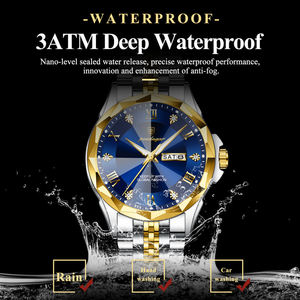 Reloj de Pulsera de Cuarzo Poedagar 698 de Lujo, Luminoso e Impermeable para Hombre de Negocios, con Correa de Acero Inoxidable y Calendario - Product Image 2
