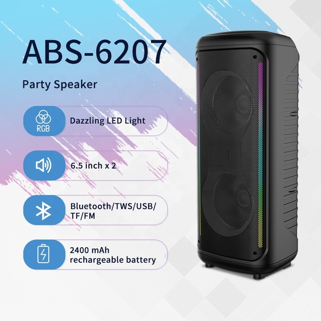 ABS-6207 New Launch Subwoofer Wireless Outdoor Party Speakers Home Party Speakers Loud Karaoke Portable Speaker