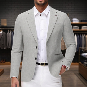 Blazer en velours à chevrons vintage pour homme, en coton, simple boutonnage, style britannique, veste décontractée chic, manches longues - Product Image 2
